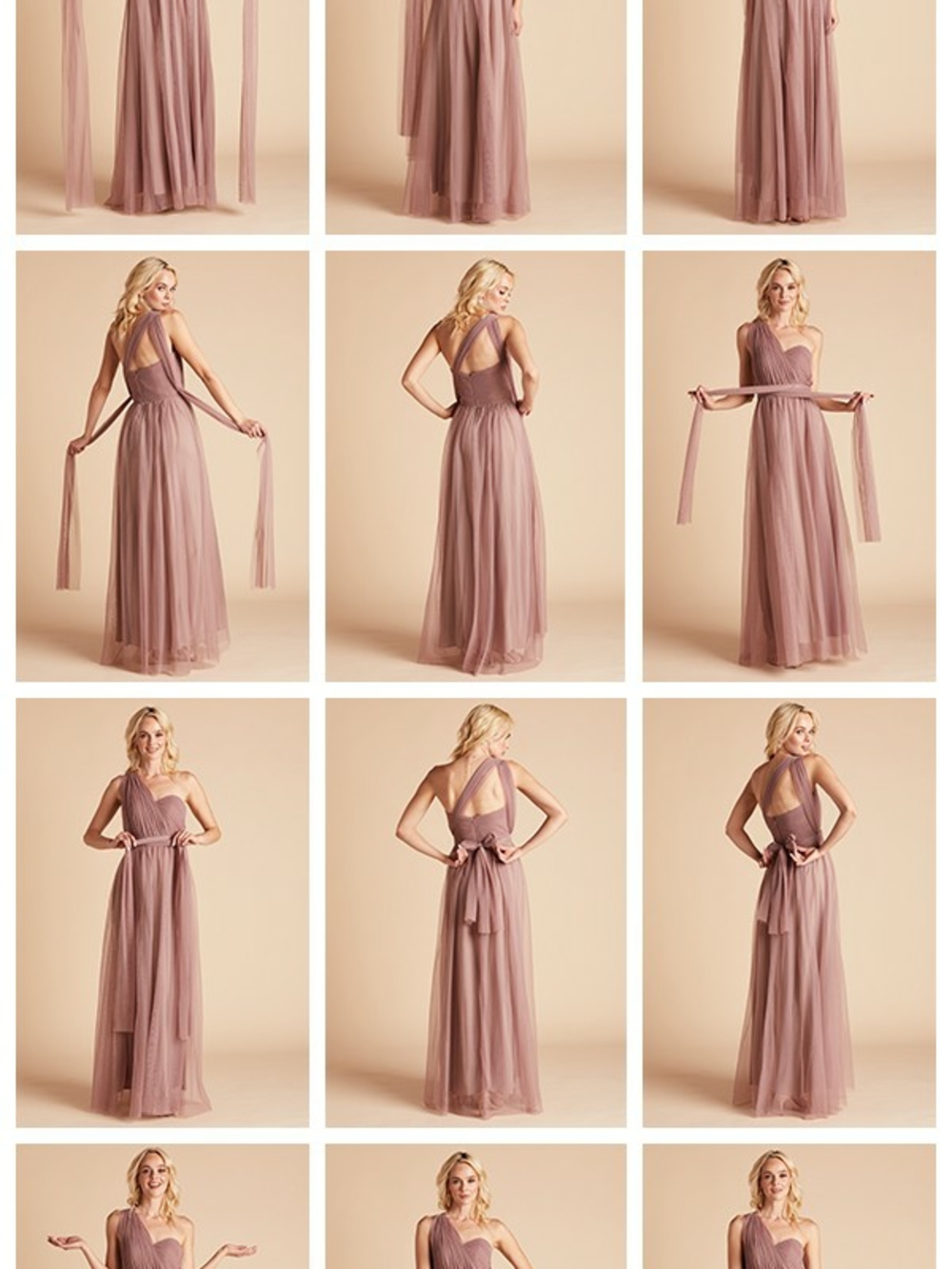 Birdy Grey Dusty Rose Chiffon Convertible Bridesmaid Dress - Picture 4 of 4